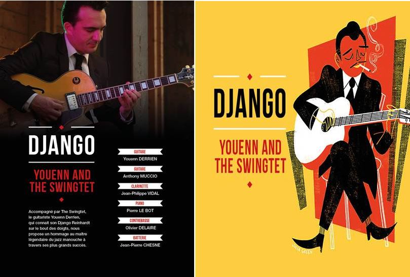 Dîner concert Mercredi 28 Sept 2022 au Salon Mauduit DJANGO avec le Youenn and The Swingtet